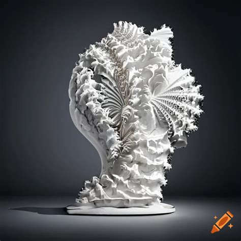 White Marble Sculpture With Fractal Design On Craiyon