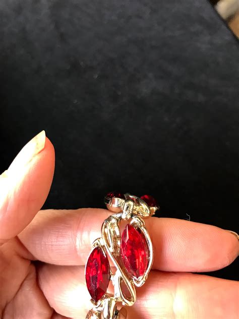 Pulsera De Pedrer A Marquesa Roja Pulsera De Diamantes De Imitaci N