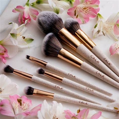 Cala Eco Naturale Face And Eye Makeup Brush Set 5pc Encorebeautysupply