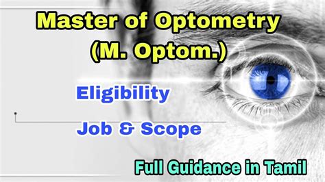 Master Of Optometry M Optom Course Details In Tamil Job And Scope