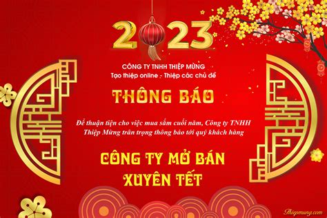 Tạo Banner Thông Báo Làm Việc Xuyên Tết 2023