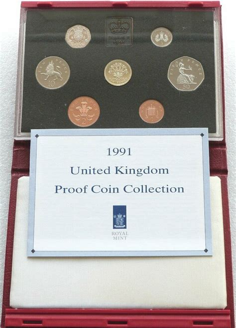 Royal Mint Deluxe Proof Coin Set Red Leather Case Coa