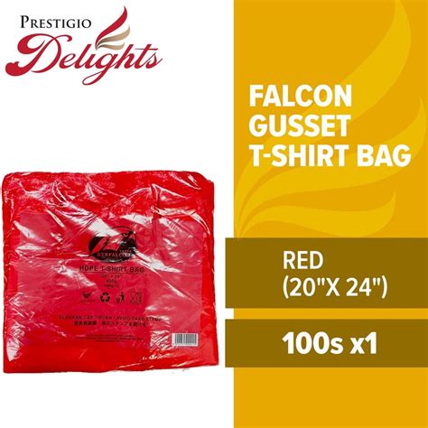 Falcon Red Gusset T Shirt Plastic Bag 100 Pieces 20 X 24 Shopee