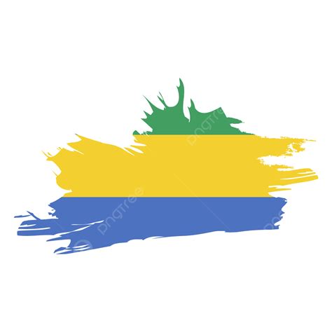 Clipart De Traçado De Pincel De Bandeira Do Gabão PNG Escova De