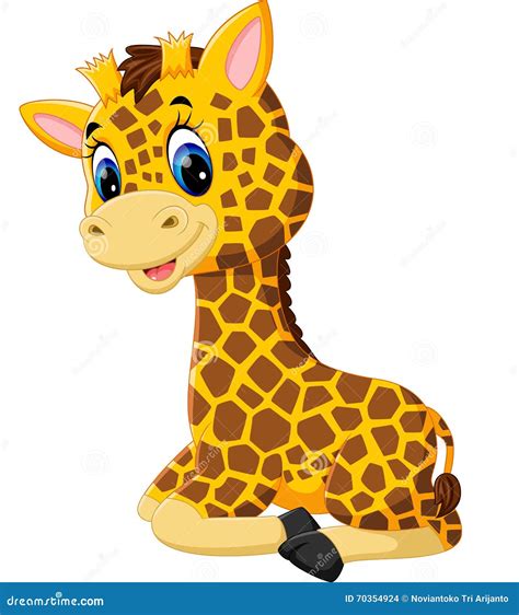 Cute Baby Giraffe Cartoon Stock Vector Illustration Of Comic 70354924