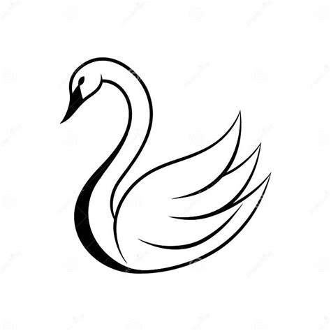 Elegant Line Art Swan Logo Vector Illustration Stock Vector