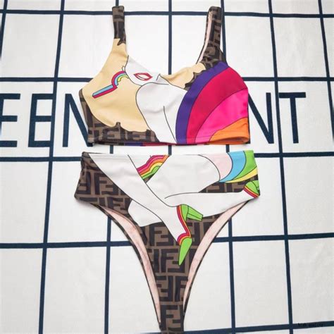 Fend I Swimsuit Leisure Vacation Fashion Beach Swimsuit Sleeveless New Style Bikini With Label