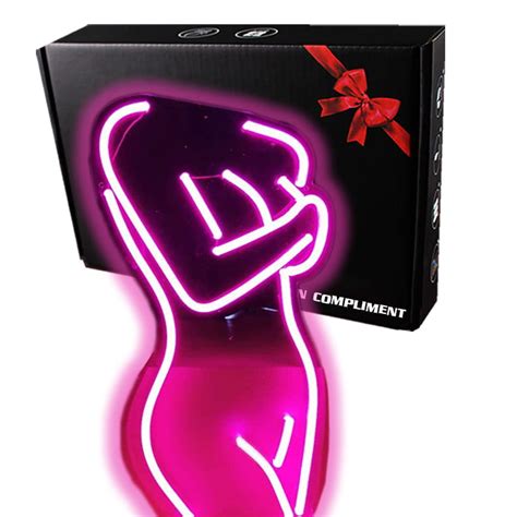 Duży Gotowy Neon led USB na ścianę kobieta postać Compliment