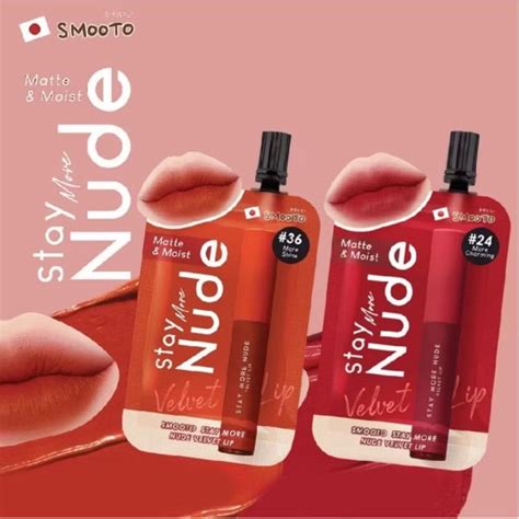 Smooto Stay More Nude Velvet Lip Sachet G Shopee Malaysia