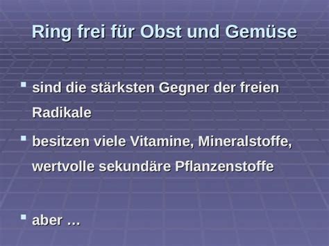 PPT Ring frei für Obst und Gemüse sind stärksten Gegner der