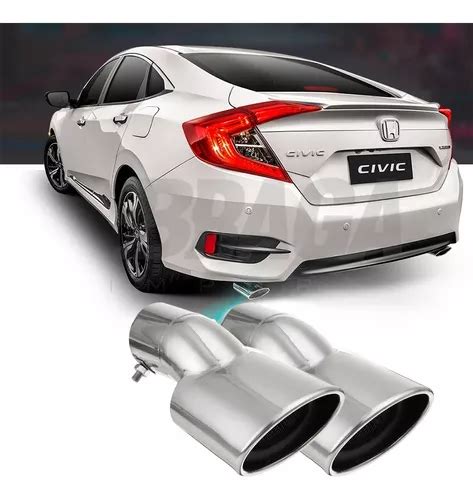 Par Ponteira Escapamento Inox Honda Civic G