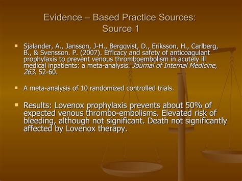 Evidence Based Practice For Dvt Prophylaxis Power Point Ppt