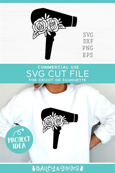 Hairdresser Svg Pretty Floral Hair Dryer Svg