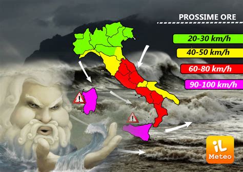 METEO Allerta VENTO Molto FORTE E Mare GROSSO Dettaglio MAPPE