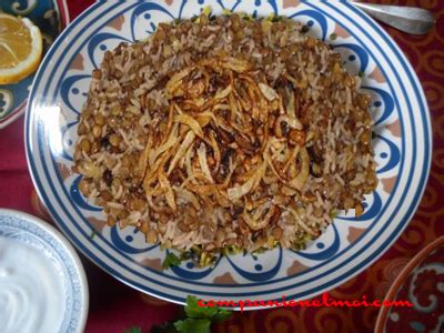 Mujaddara Libanais Ou Riz Aux Lentilles Au Companion