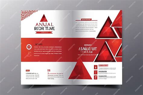 Premium Photo Red Abstract Triangle Annual Report Leaflet Brochure