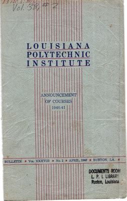 1940 1941 Louisiana Polytechnic Institute Catalogue By Louisiana Tech