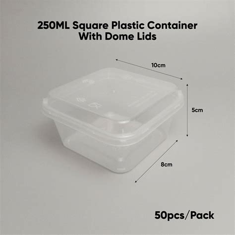 Ml Square Plastic Container With Dome Lids