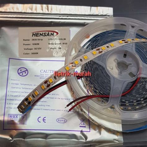 Promo Led Strip SMD Flexibel 120L 120 Led Mata 2835 12 Volt 3000K Warm