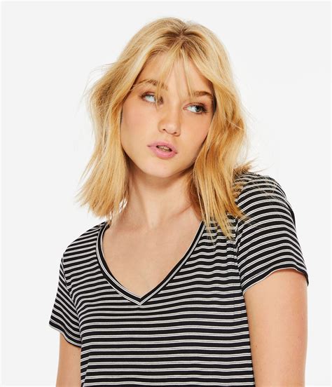 Seriously Soft Striped V Neck Tee