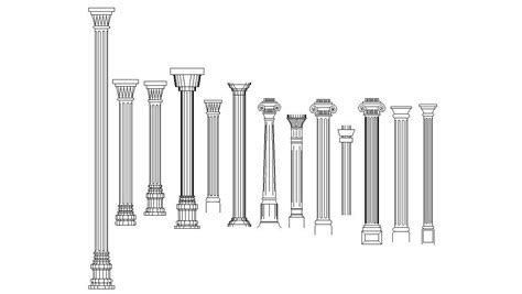 Traditional Style Circular Column Elevation Design Cadbull - Riset