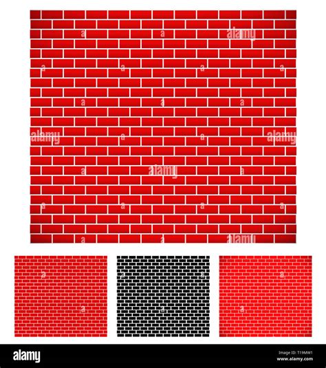 Brickwalls Shaded Contour And Version Without Gradient Stock Photo