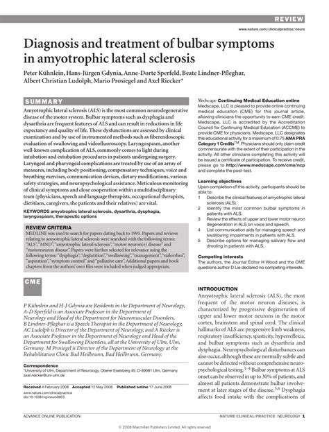 (PDF) Diagnosis and treatment of bulbar symptoms in amyotrophic lateral ...