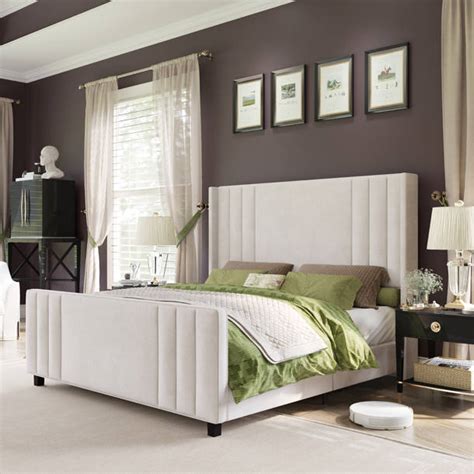 Willa Arlo Interiors Dunwoody Upholstered Wingback Platform Bed