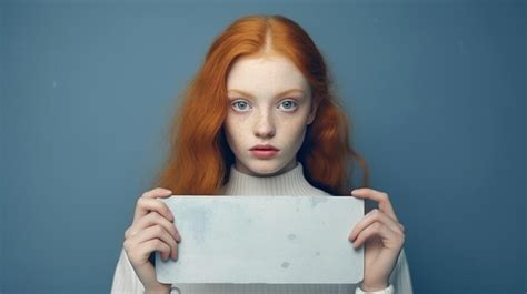 Premium Photo Beautiful Girl Holding A Blank Billboard Isolated On