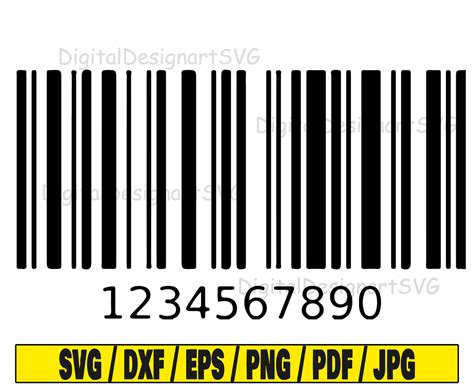 Bar Code Svg Barcodes Svg Cut File Plain Clipart Svg Cut Etsy