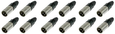 12 Pack Neutrik Nc3mx 3 Pin Xlr Male Cable Mount Connector Reverb