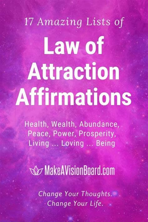 17 Amazing Lists Of Law Of Attraction Affirmations In 2020 Law Of Attraction Affirmations