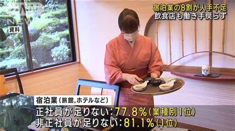 【画像】人手不足に悩む企業が増加、5カ月連続で5割 宿泊業では8割が「人手不足」 ライブドアニュース