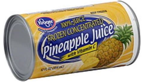 Kroger Pineapple, Frozen Concentrate 100% Juice - 12 oz, Nutrition ...