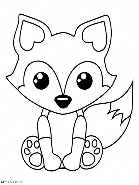 Cute Fox Sitting Coloring Page