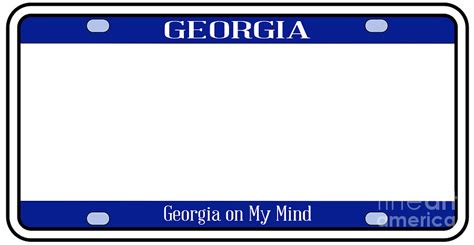 Blank Georgia License Plate Digital Art by Bigalbaloo Stock - Pixels