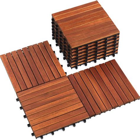 Amazon Wood Interlocking Flooring Tiles Pack Of X