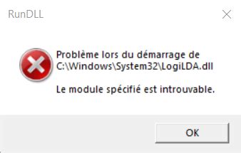 Logilda Dll Message D Erreur Au D Marrage Windows Le Crabe Info