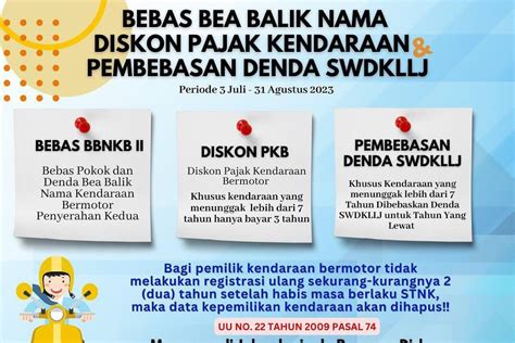 Pemutihan Pajak Kendaraan Di Jawa Barat Berlaku Sampai 31 Agustus 2023