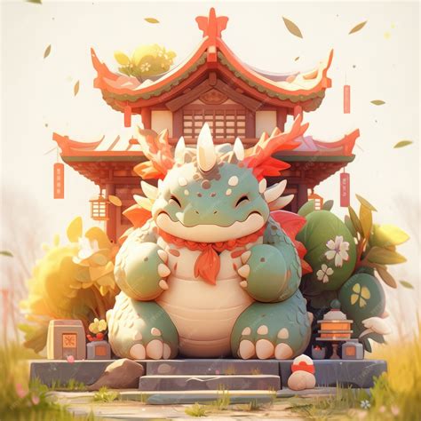 Free AI Image | Adorable baby anime dragon illustration