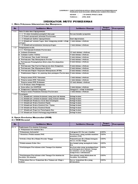 Indikator Mutu Puskesmas Pdf