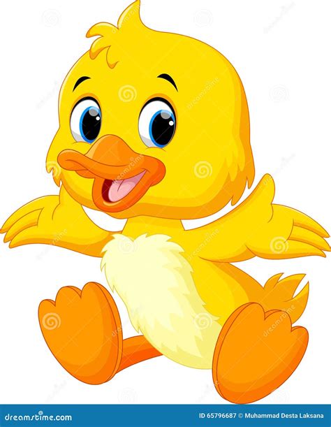 Cute Baby Duck Lifted Its Wings Royalty-Free Illustration ...