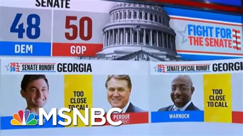 Georgia Runoffs Too Close To Call Nbc News Projects Msnbc Youtube