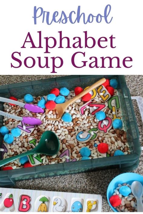 Alphabet Soup Game: A Preschool ABC Sensory Bin