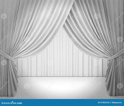 White Stage Curtain, Background Royalty-Free Stock Image ...