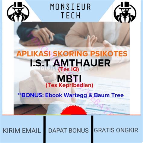 Jual READY Alat Psikotes Dan Aplikasi Skoring IST MBTI Bonus