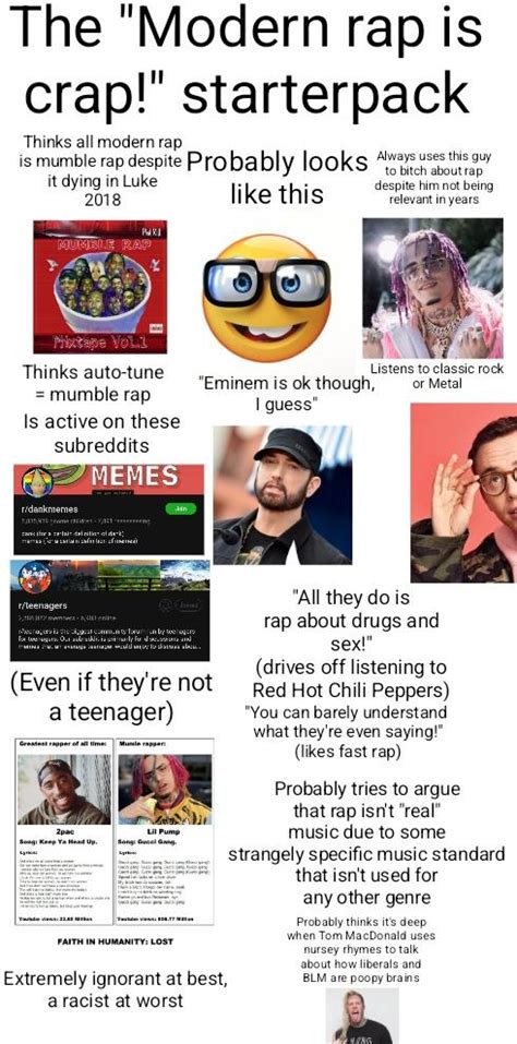 The Modern Rap Is Crap Starterpack Rstarterpacks Starter Packs