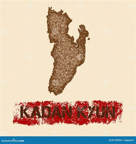 Kadan Kyun Distressed Map Stock Vector Illustration Of Engrave 87103356