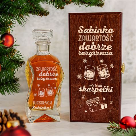 Karafka Na Whisky W Skrzynce Z Grawerem Prezent Na Wi Ta Zawarto