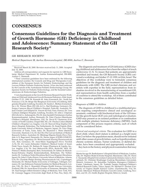 (PDF) Consensus Guidelines for the Diagnosis and Treatment of Growth ...